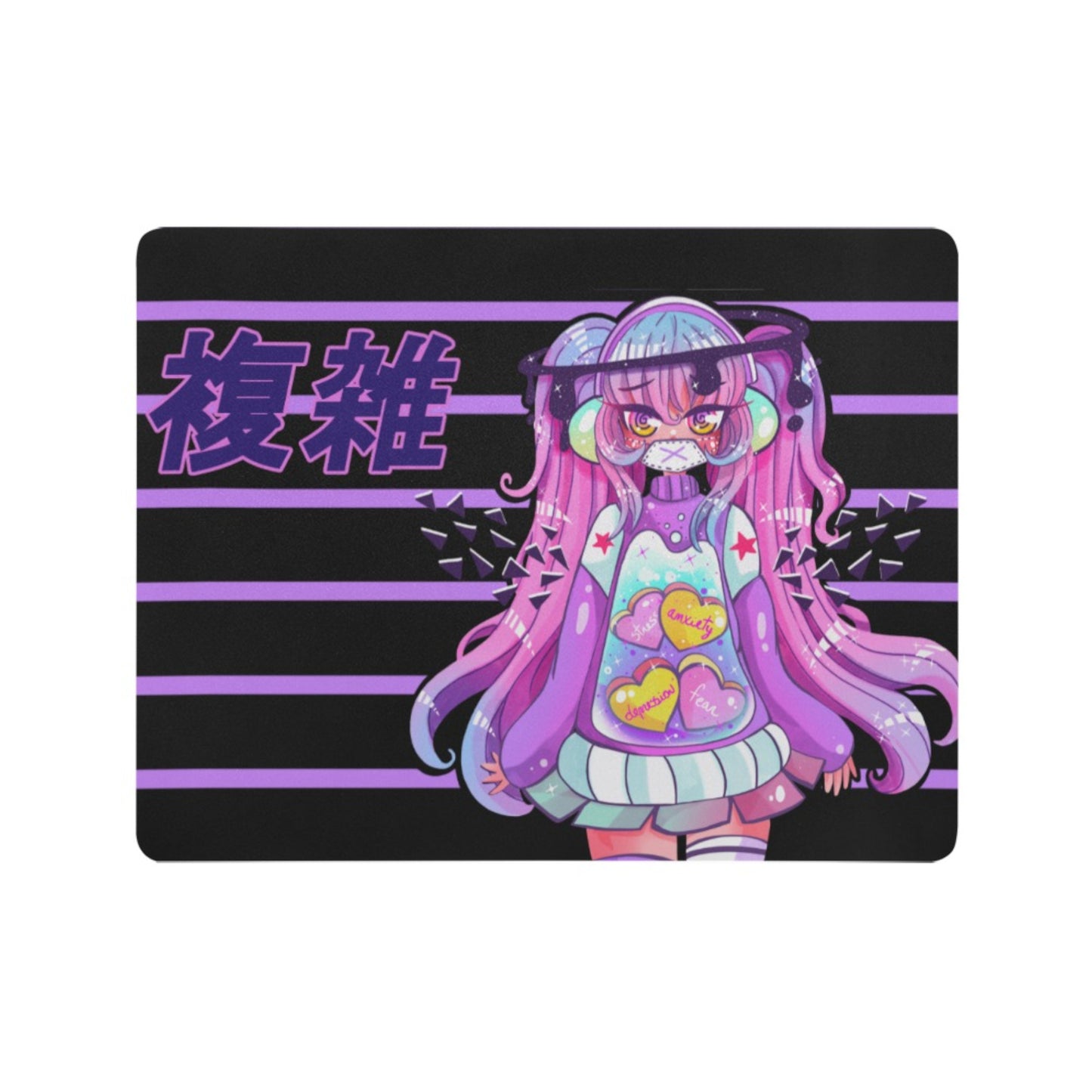 Anime Senpai Kawaii desk mat perfect for kawaii-themed workspaces or gaming setups