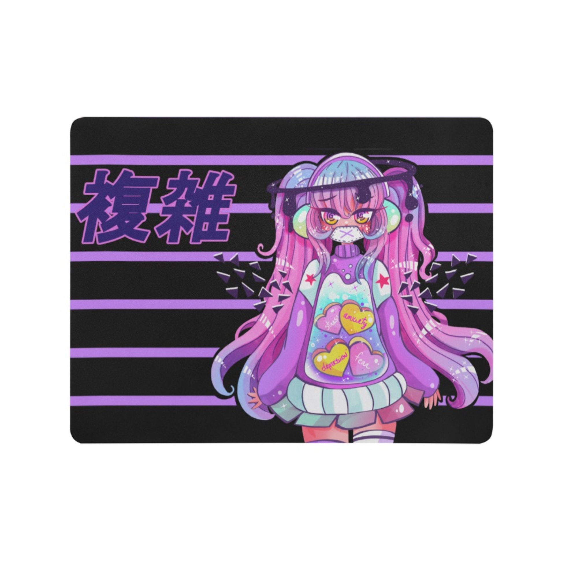Anime Senpai Kawaii desk mat perfect for kawaii-themed workspaces or gaming setups