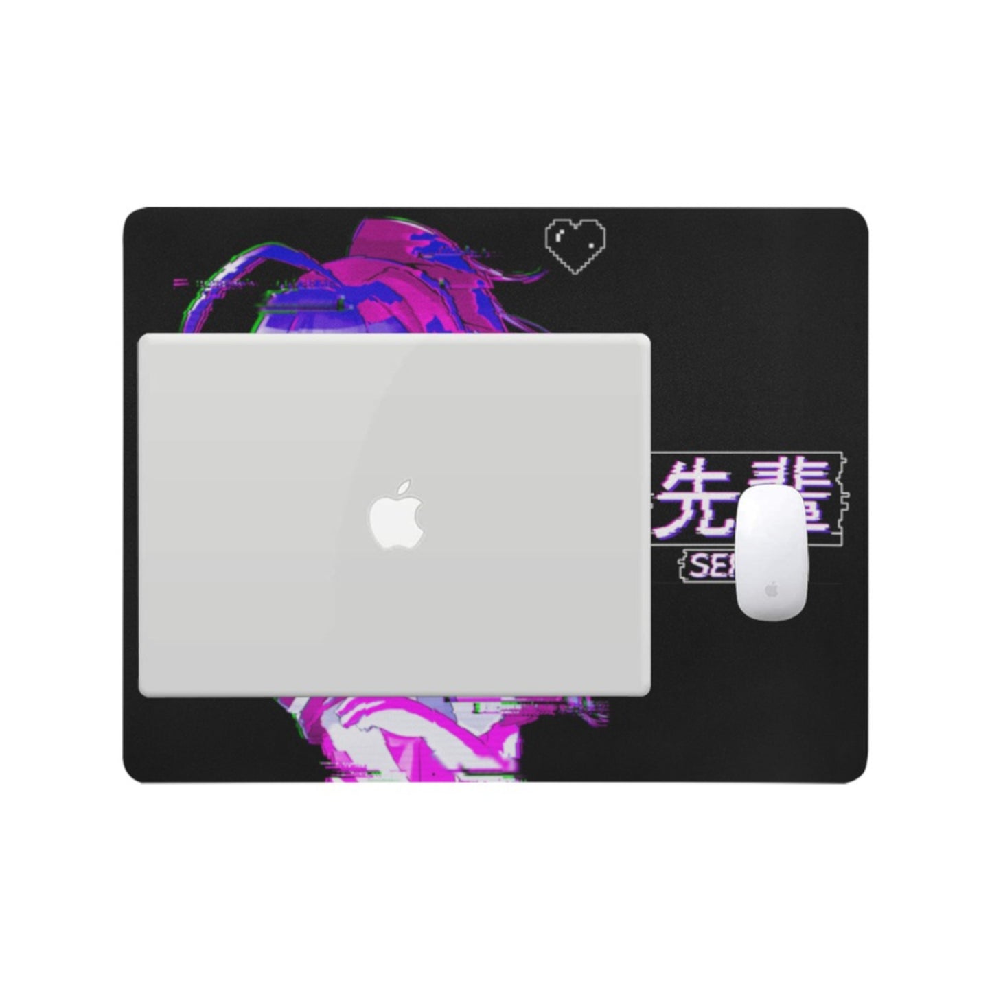 Black and Purple desk mat perfect for kawaii-themed workspaces or gaming setups
