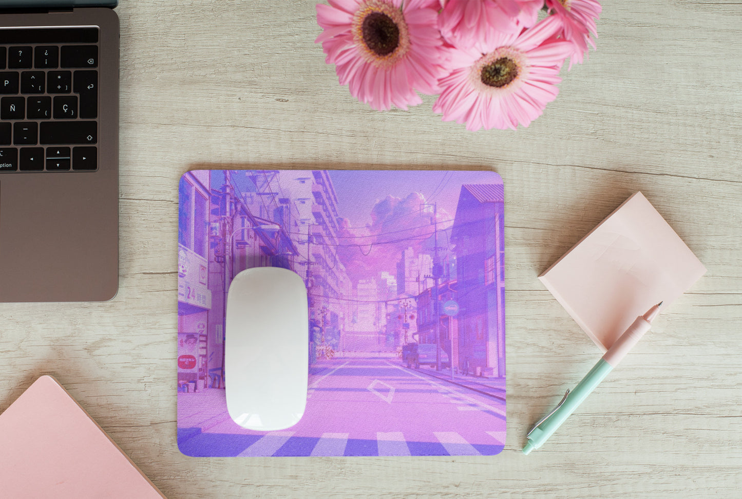 Cute and colorful desk mat perfect for kawaii-themed workspaces or gaming setups