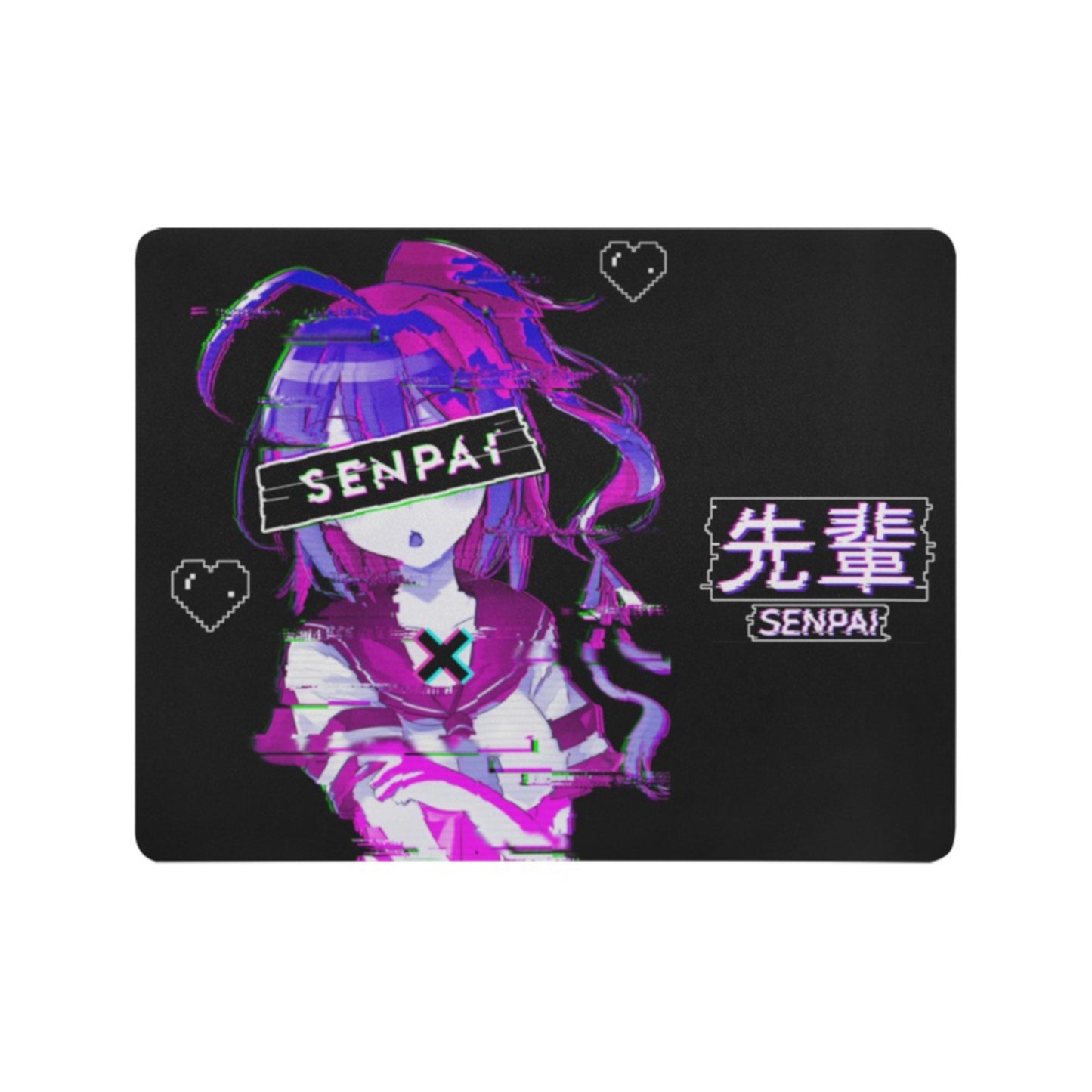 Black and Purple desk mat perfect for kawaii-themed workspaces or gaming setups