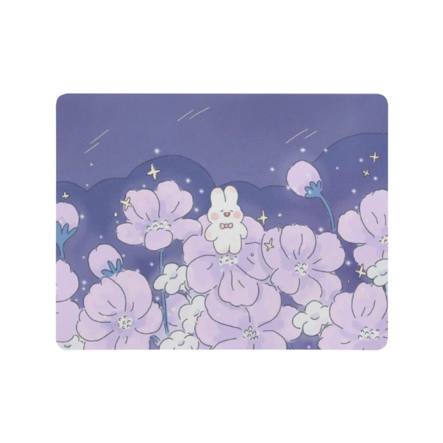 Pastel kawaii desk mat with charming motifs and cozy aesthetic