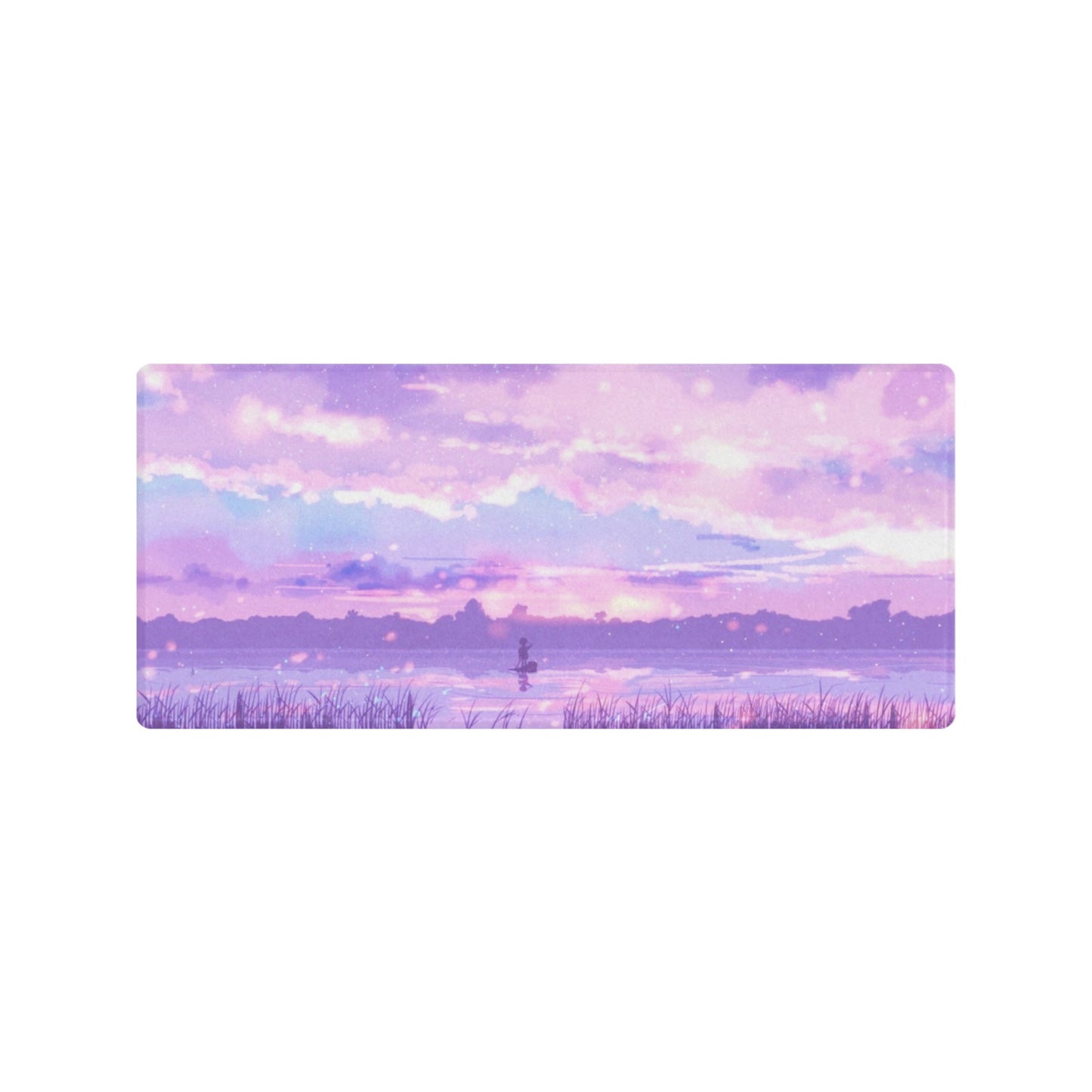 Pastel kawaii desk mat with charming motifs and cozy aesthetic