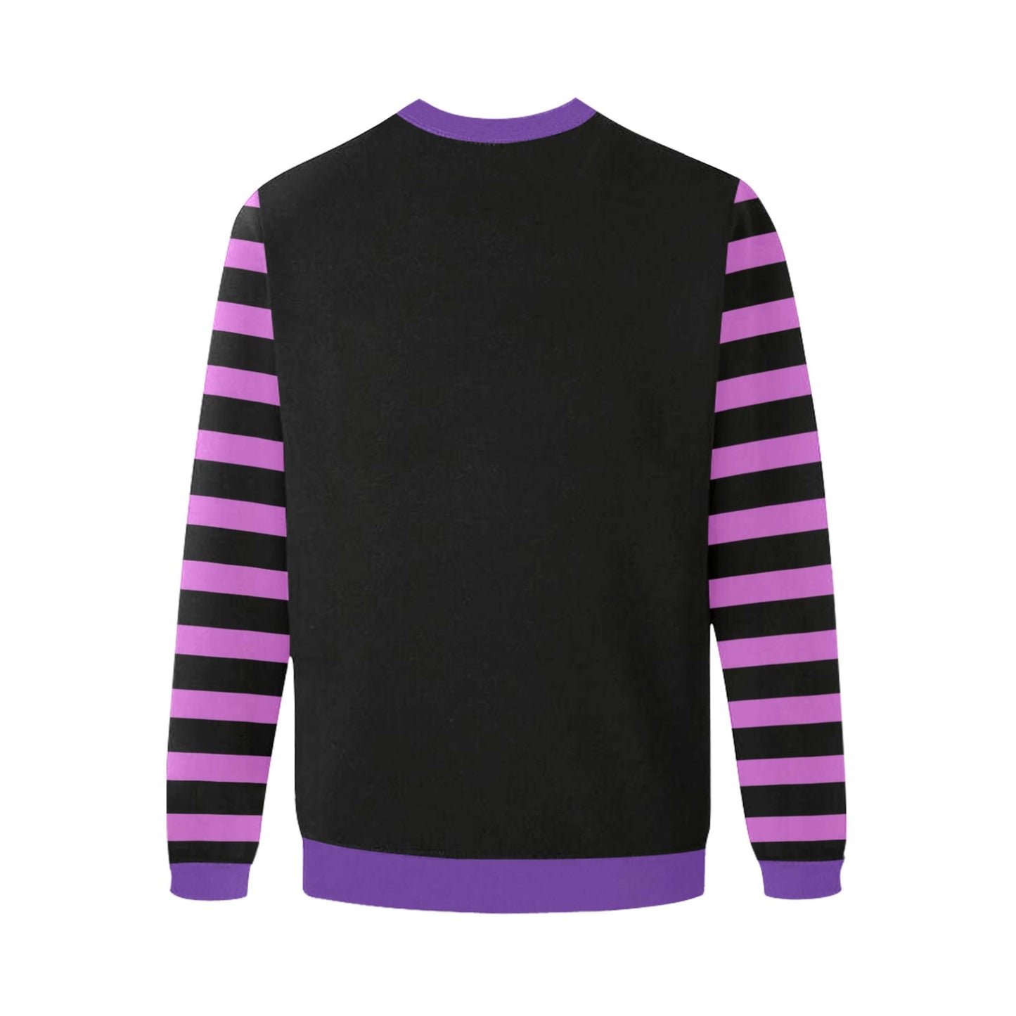 Purple and black pastel goth cat sweatshirt displayed on clean background.