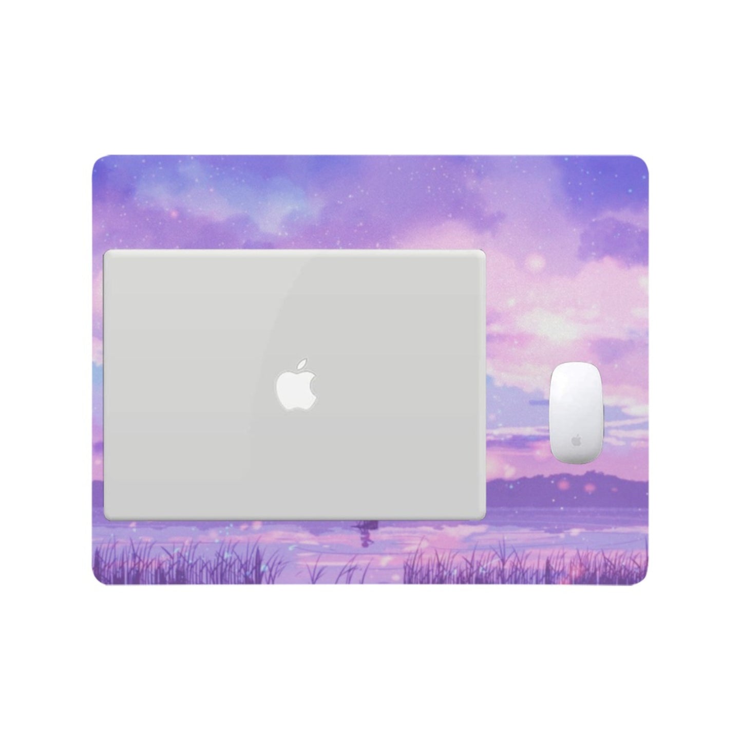 Pastel kawaii desk mat with charming motifs and cozy aesthetic