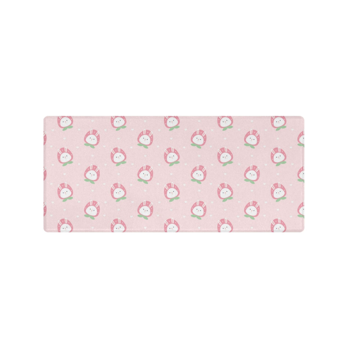 Pastel kawaii desk mat with charming motifs and cozy aesthetic