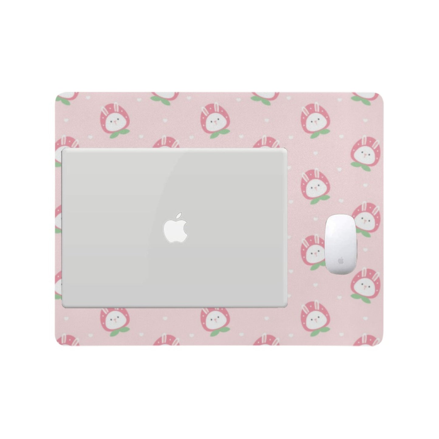 Pastel kawaii desk mat with charming motifs and cozy aesthetic