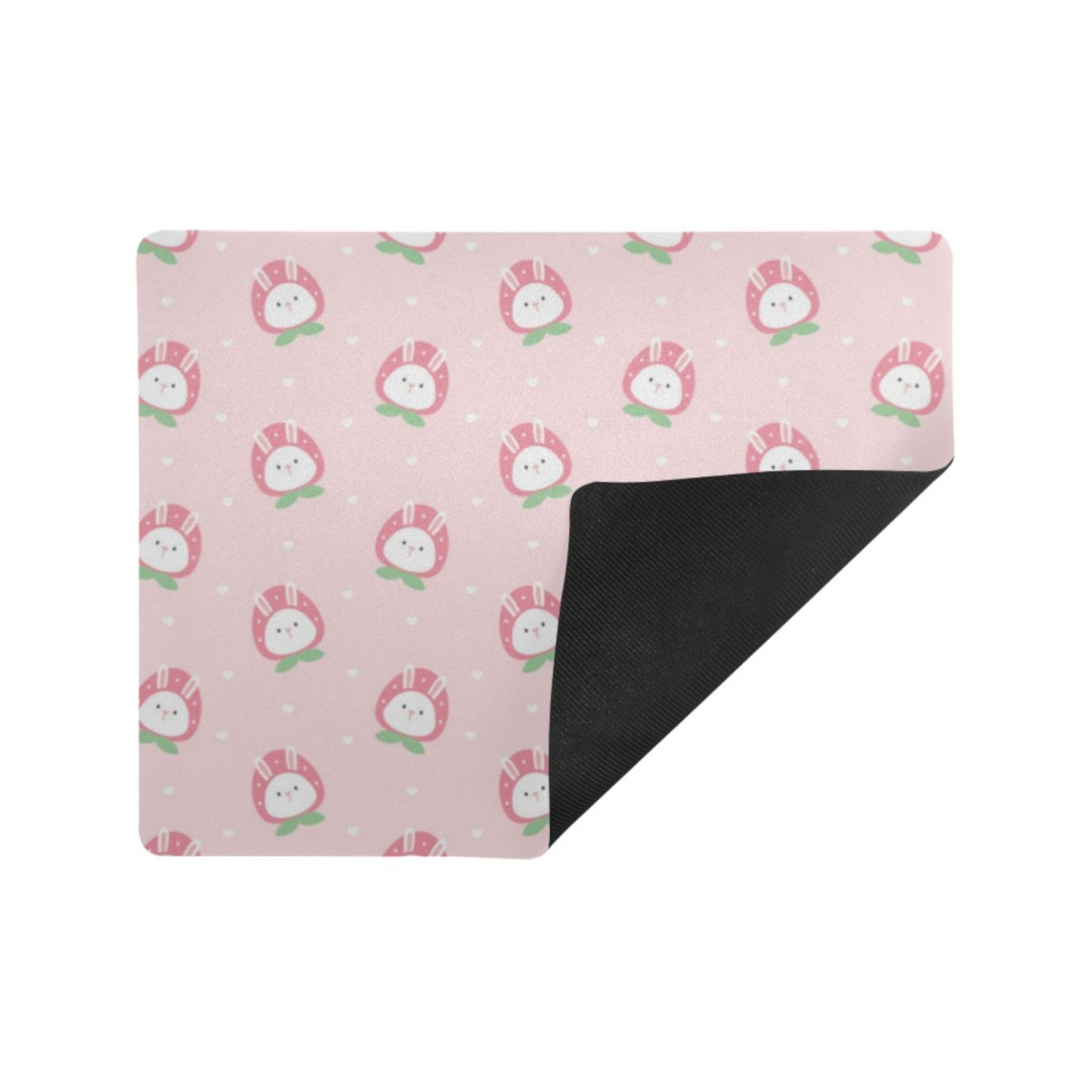 Pastel kawaii desk mat with charming motifs and cozy aesthetic