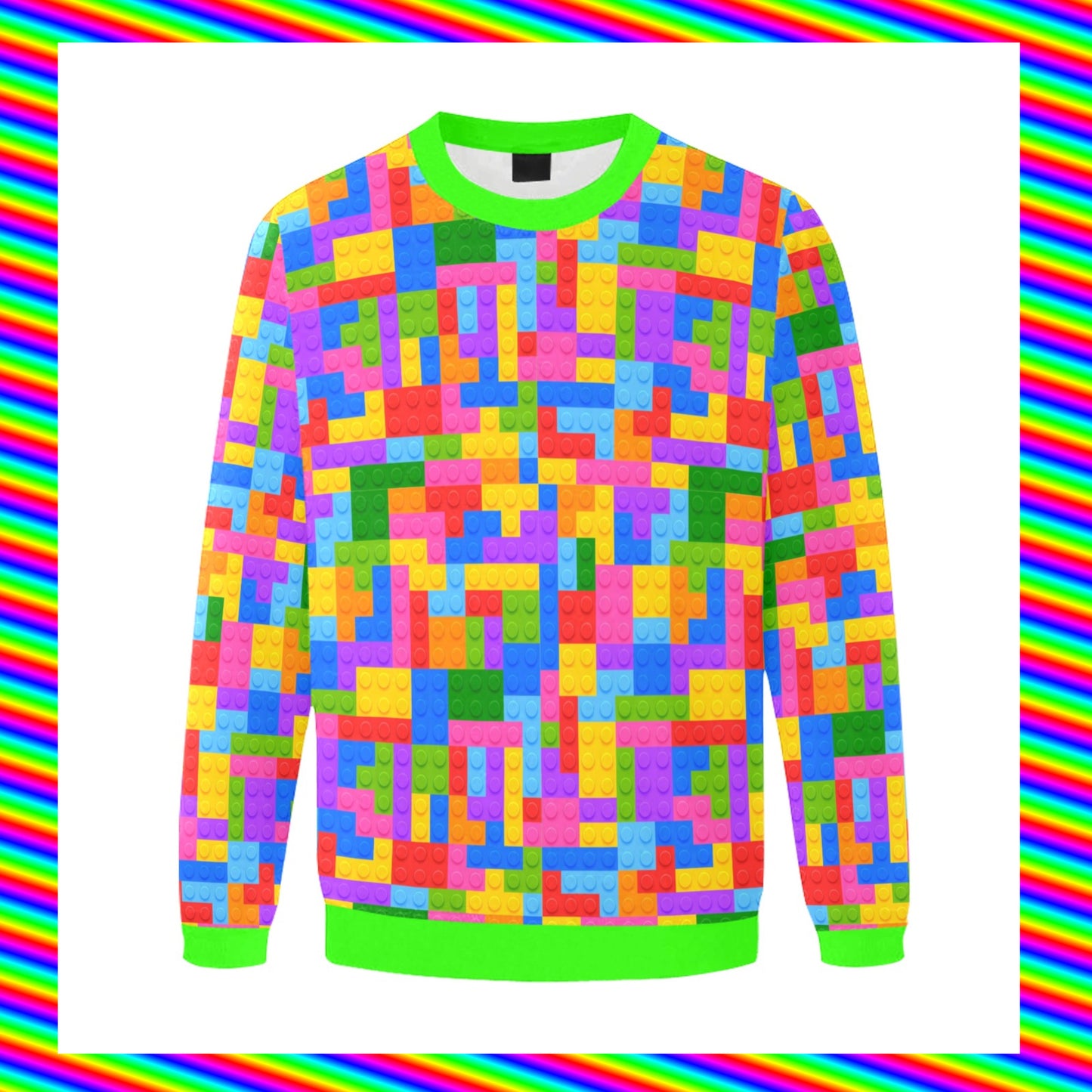 kidcore harajuku Decora Kei lego sweatshirt displayed on a white background