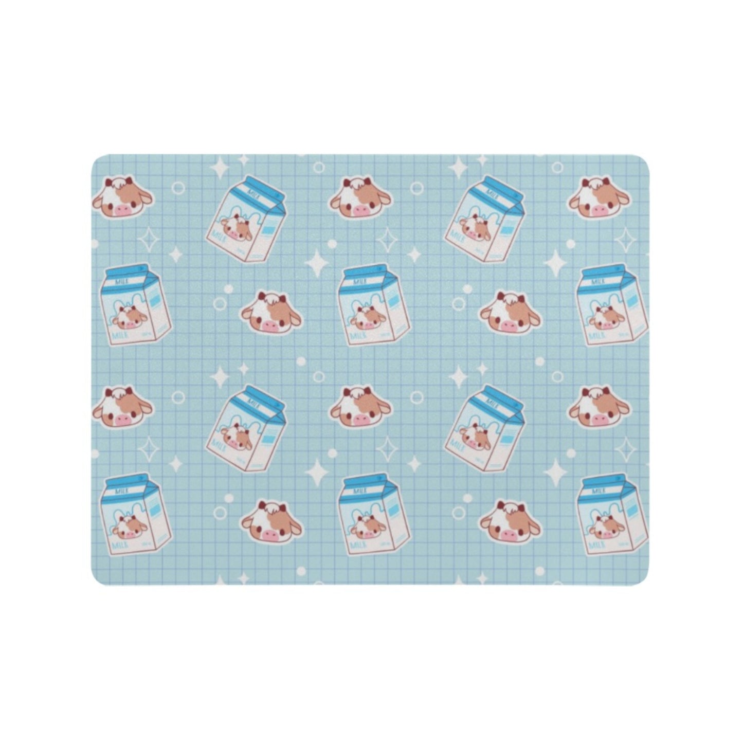 Soft kawaii desk mat with adorable cartoon design on a white background