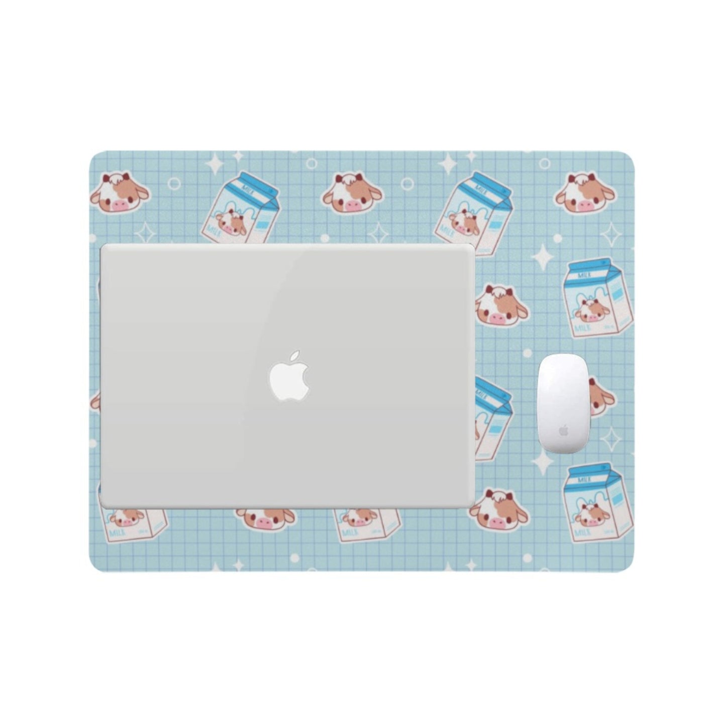 Soft kawaii desk mat with adorable cartoon design on a white background