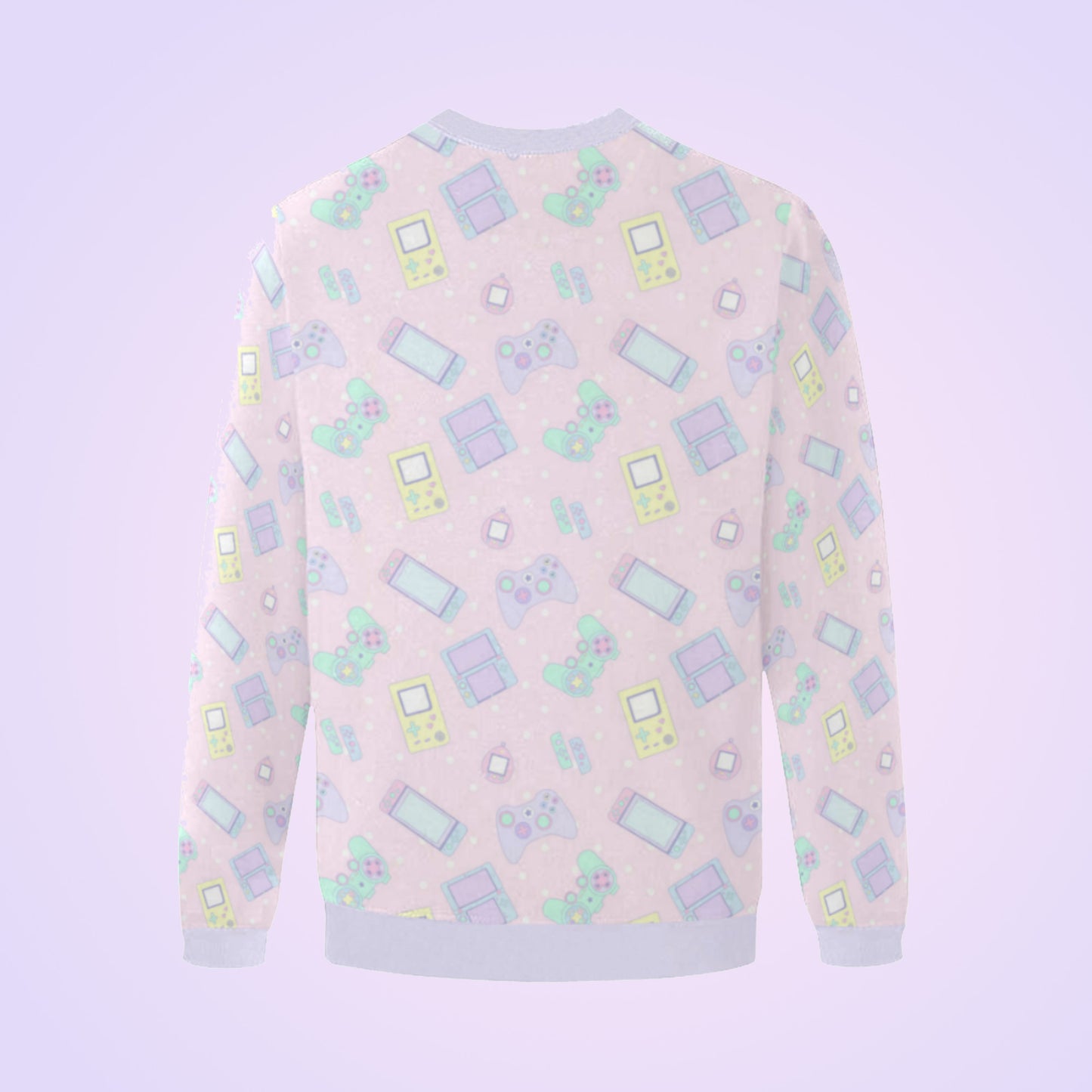 cute videogame kawaii sweatshirt on purple background