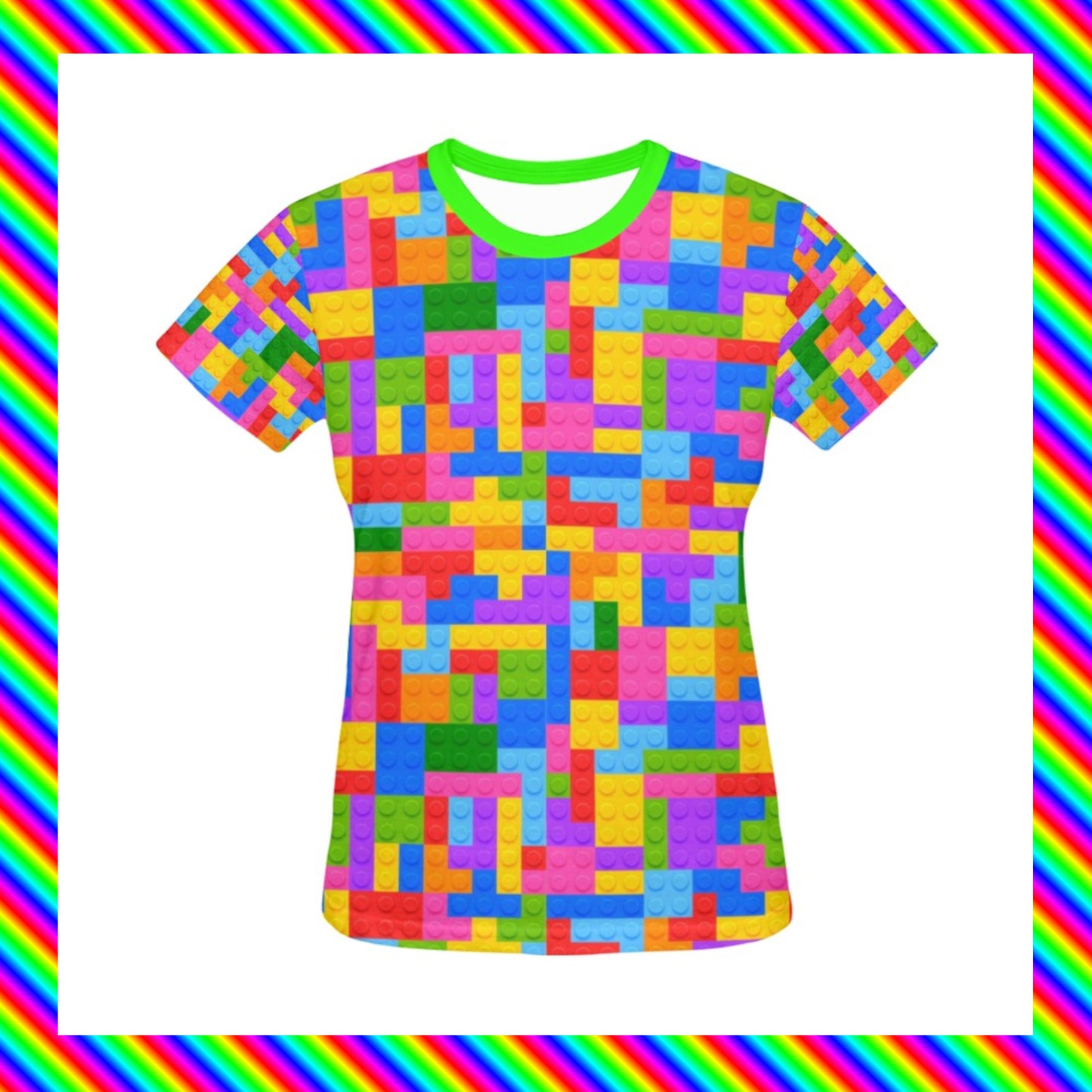 Harajuku Kidcore Lego t-shirt displayed on clean white background