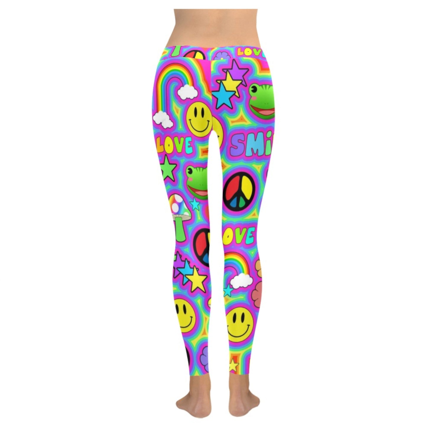 Harajuku Kidcore rainbow trippy Jogger Pants displayed on clean white background