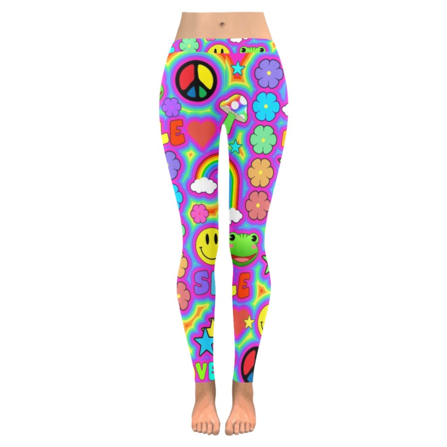 Harajuku Kidcore rainbow trippy Jogger Pants displayed on clean white background