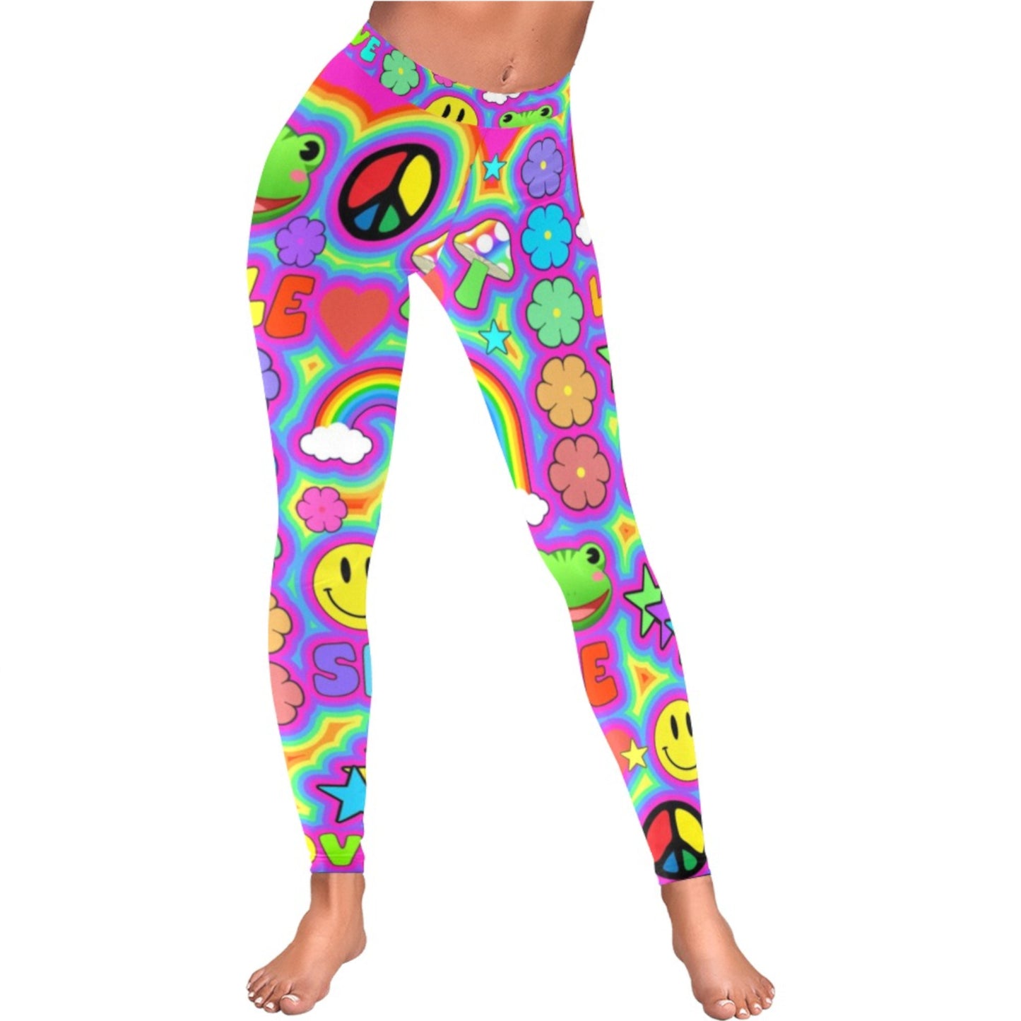 Harajuku Kidcore rainbow trippy Jogger Pants displayed on clean white background