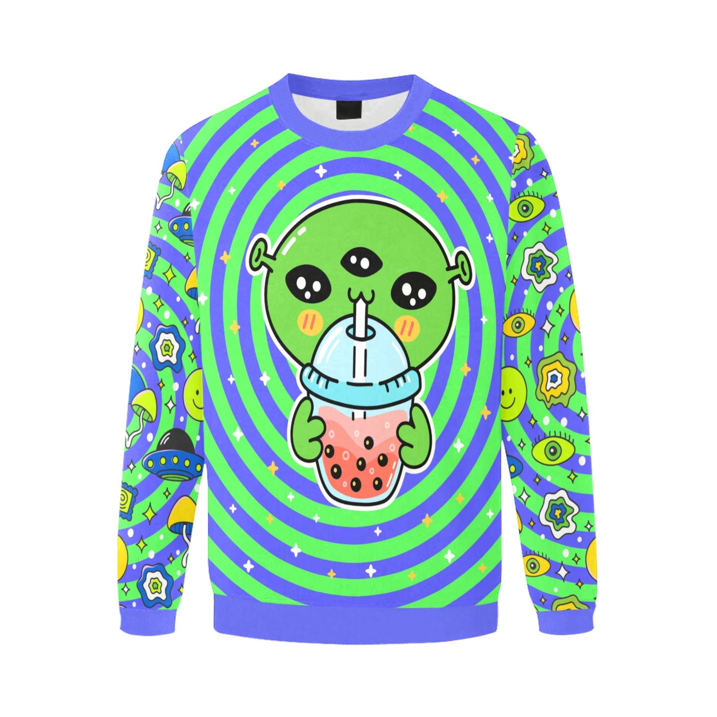 Harajuku Kidcore Alien sweatshirt displayed on clean white background