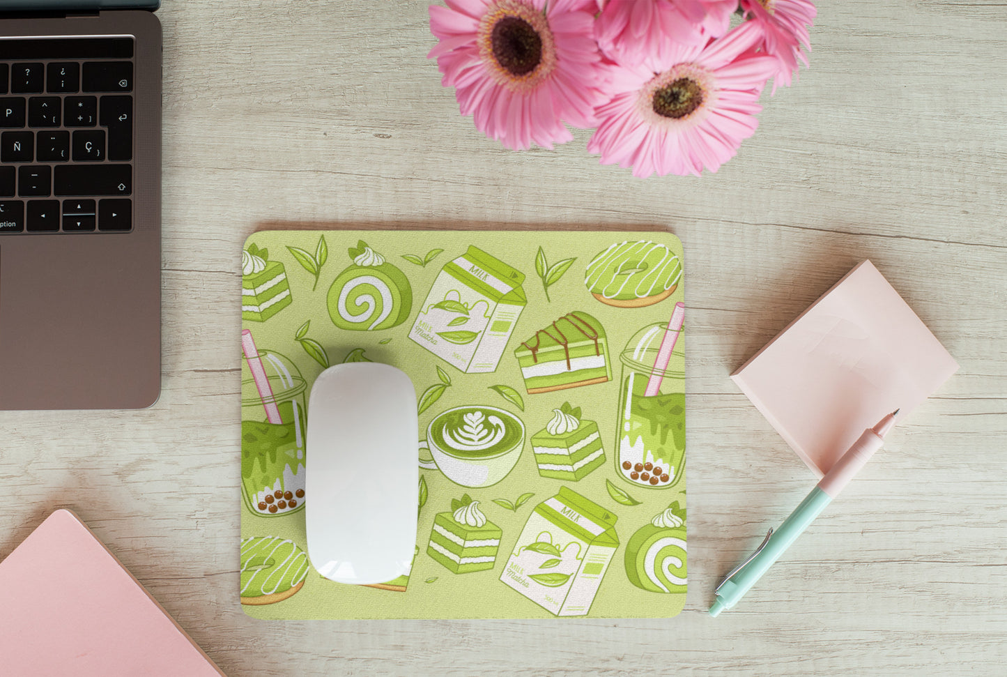 Cute and colorful desk mat perfect for kawaii-themed workspaces or gaming setups