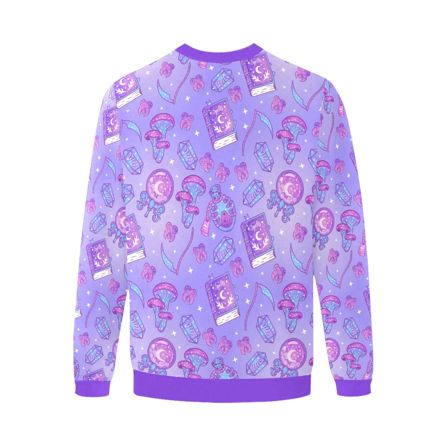 Kawaii Goth sweatshirt with witch design on white background.