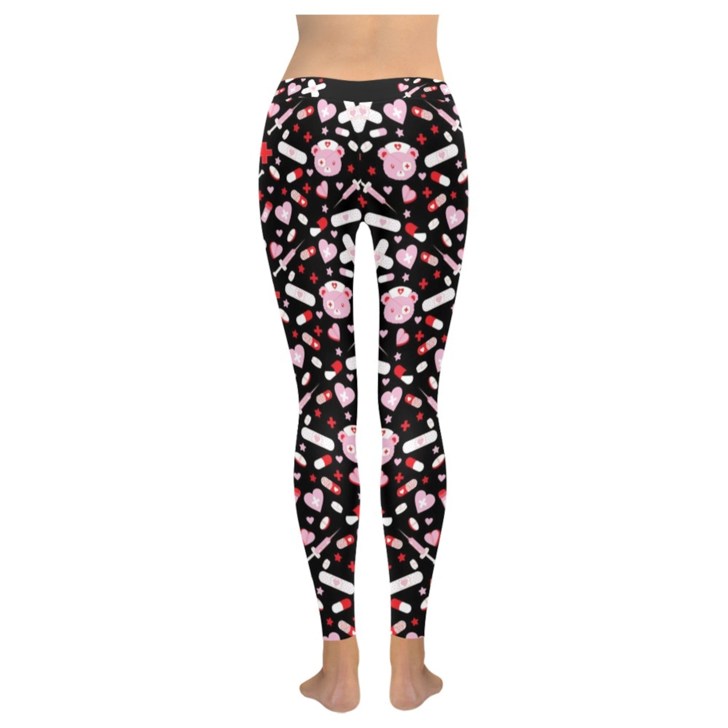 Kawaii Menhera Leggings with creepy cute design displayed on a clean white background