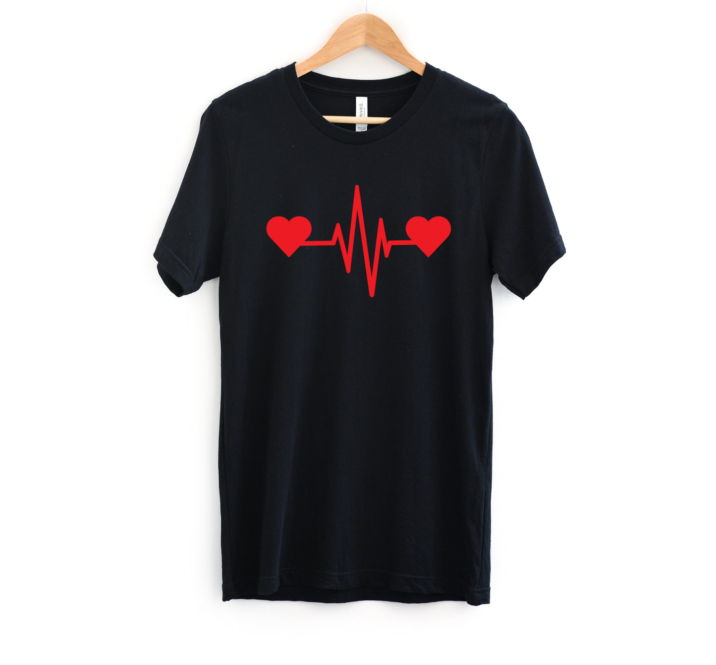 Kawaii_Menhera Kei Cute Cardio Black T-shirt displayed on clean white background.