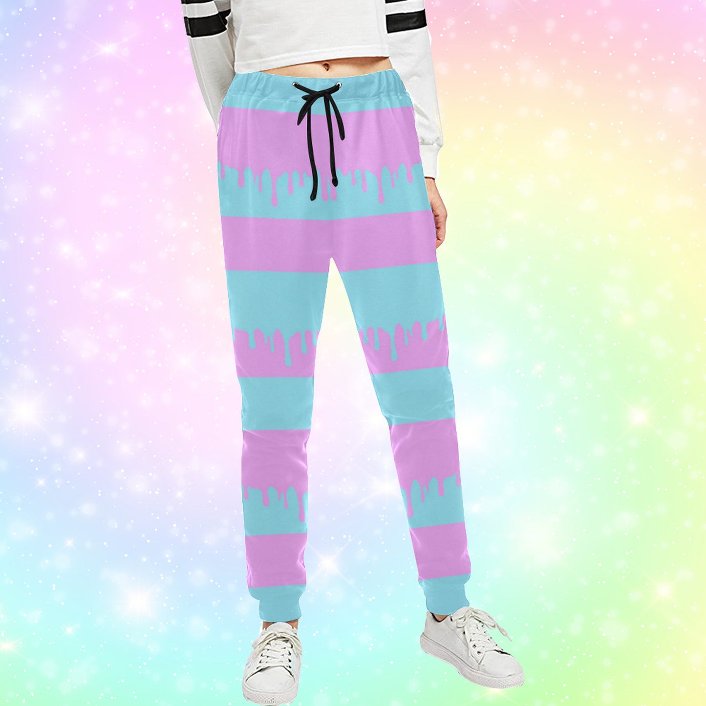 Kawaii Pastel Unisex Cute and Creepy Jogger pants on pastel background