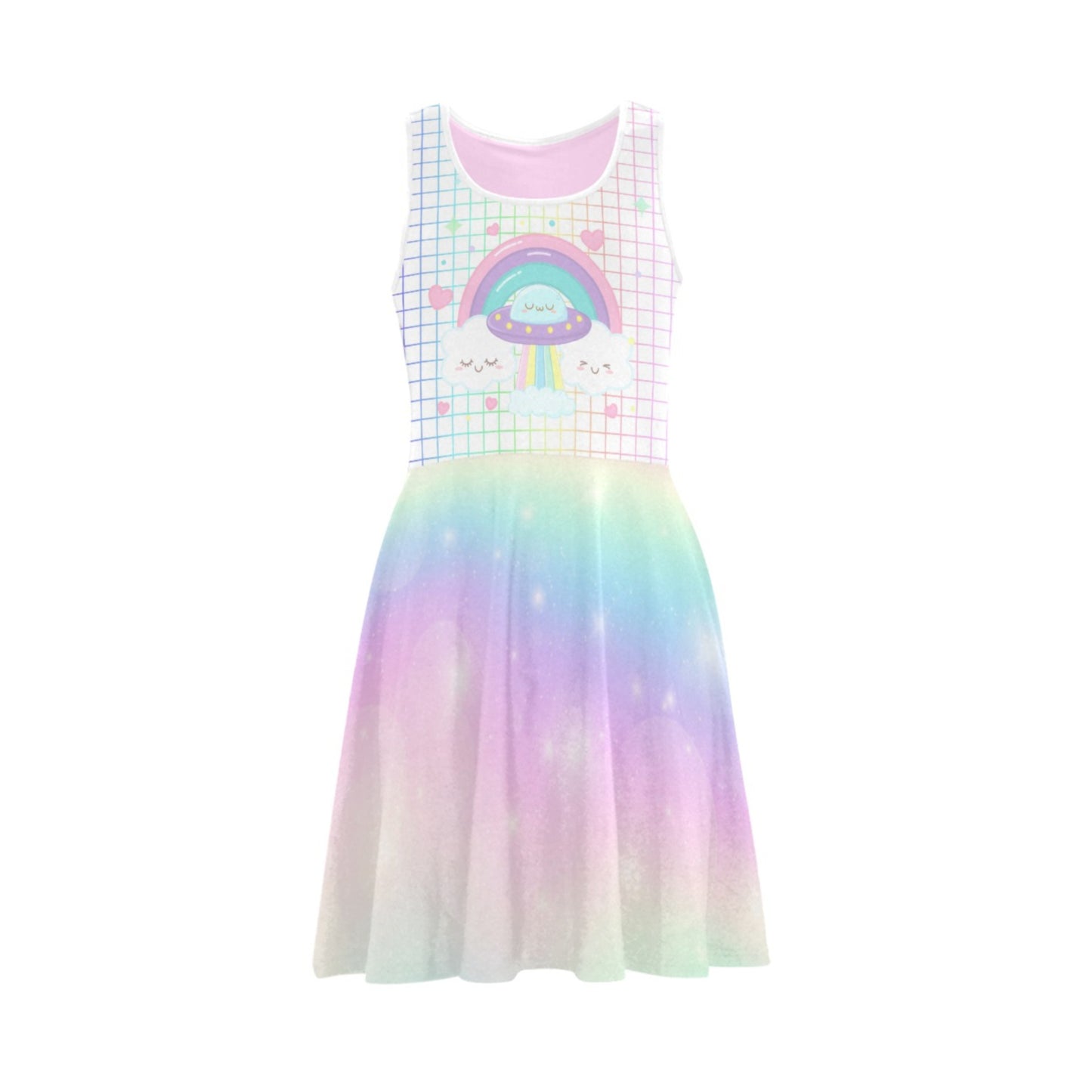 cute rainbow kawaii dress in a white background