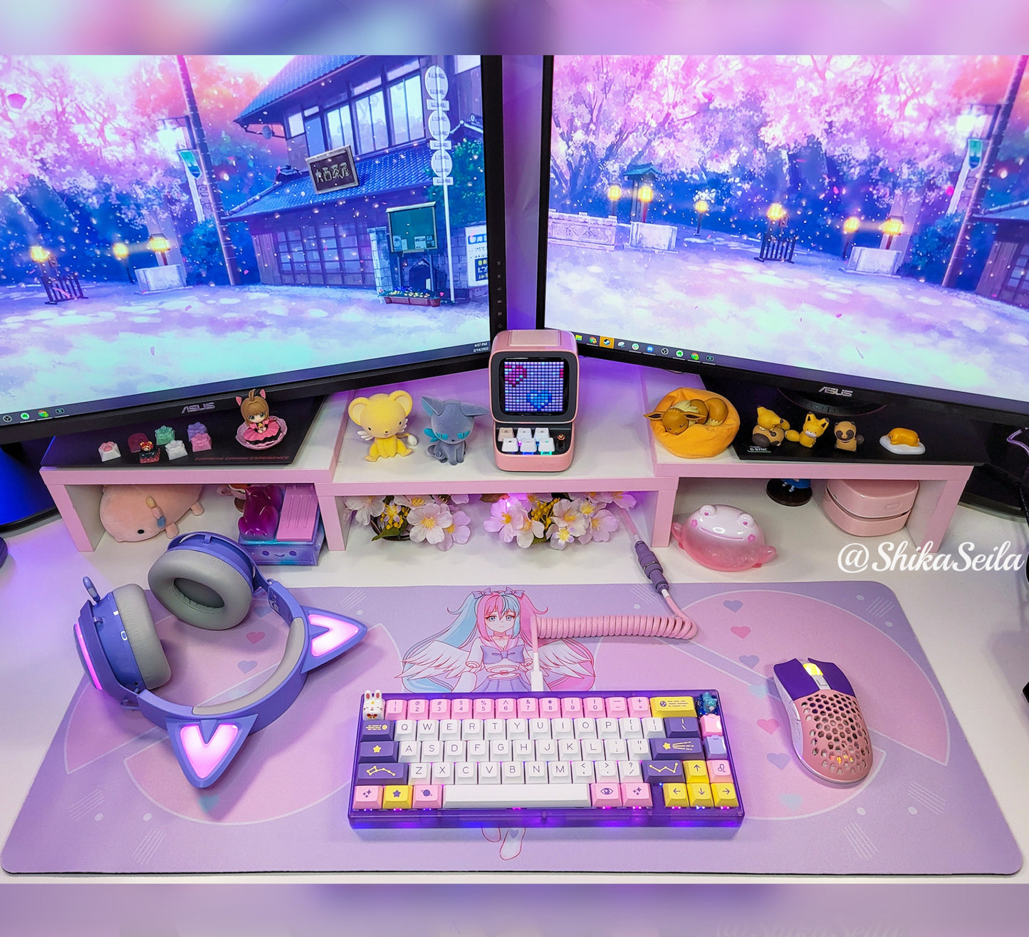 Cute and colorful desk mat perfect for kawaii-themed workspaces or gaming setups