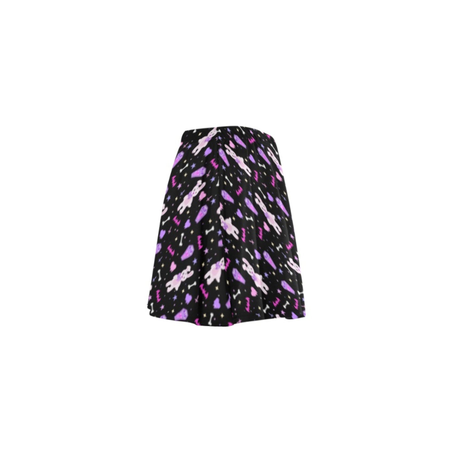 Pastel Goth Yami Kawaii Bunny Skater Skirt displayed on a white background