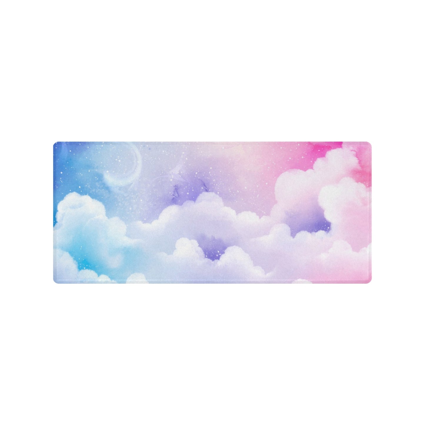 Pastel kawaii desk mat with charming motifs and cozy aesthetic