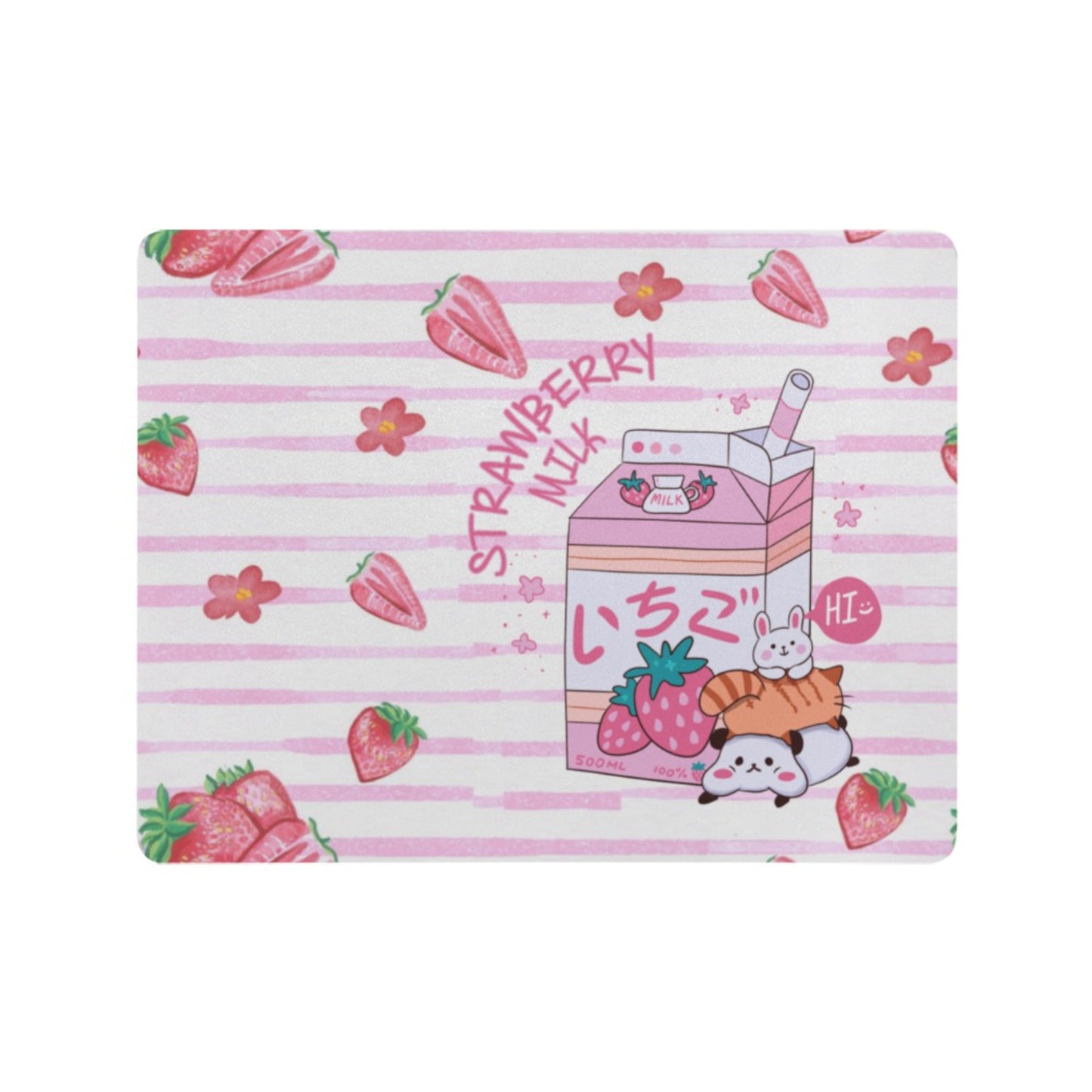 Pastel kawaii desk mat with charming motifs and cozy aesthetic