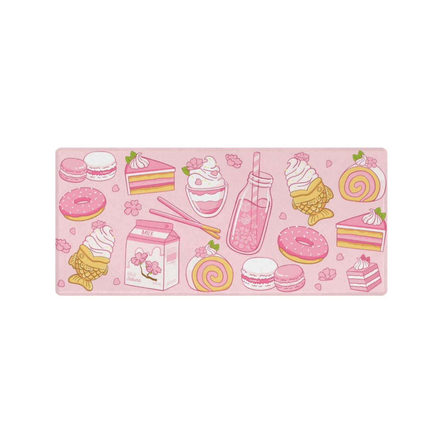 Cute and colorful desk mat perfect for kawaii-themed workspaces or gaming setups