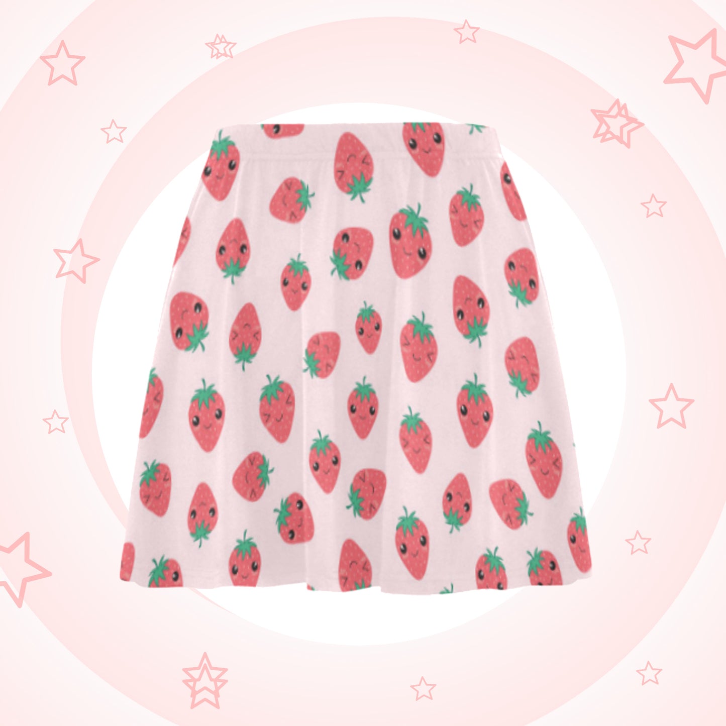 Pink pastel kawaii skirt displayed on coloured background