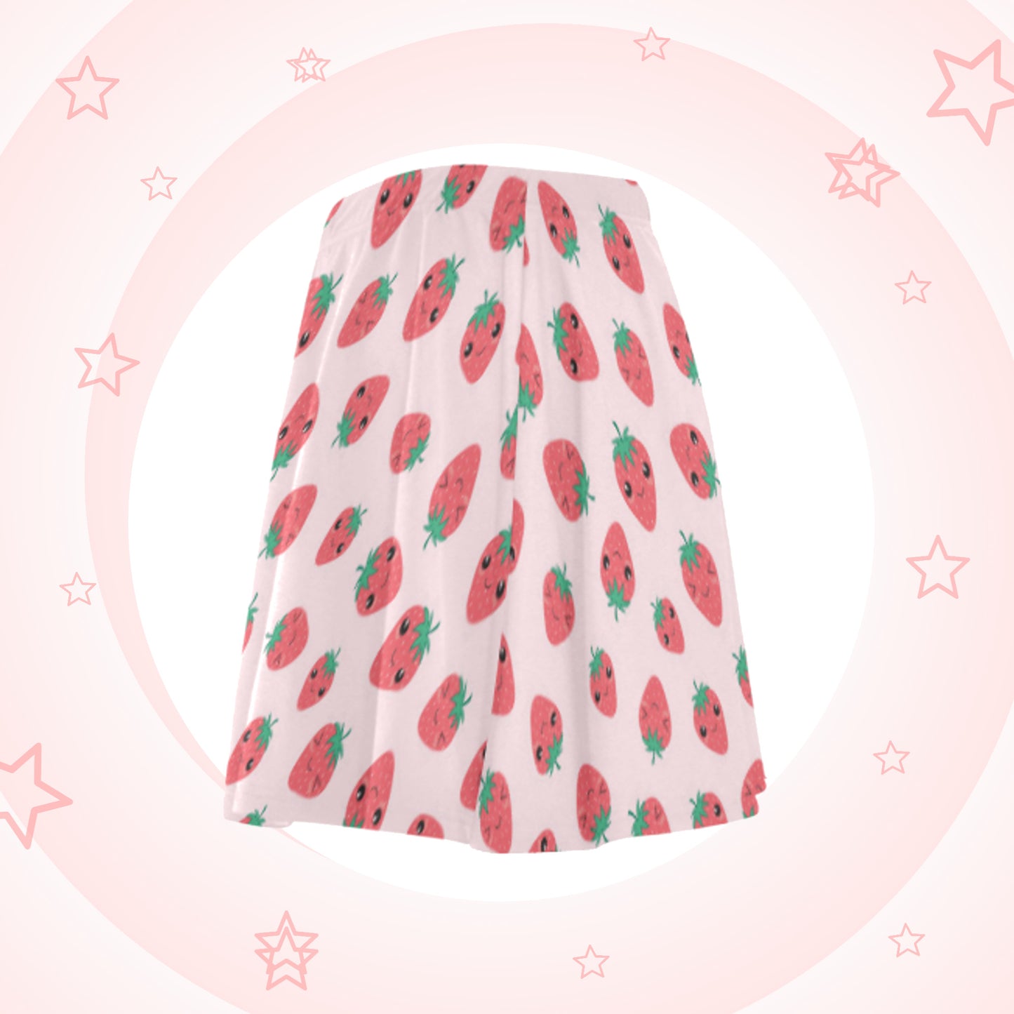 Pink pastel kawaii skirt displayed on coloured background