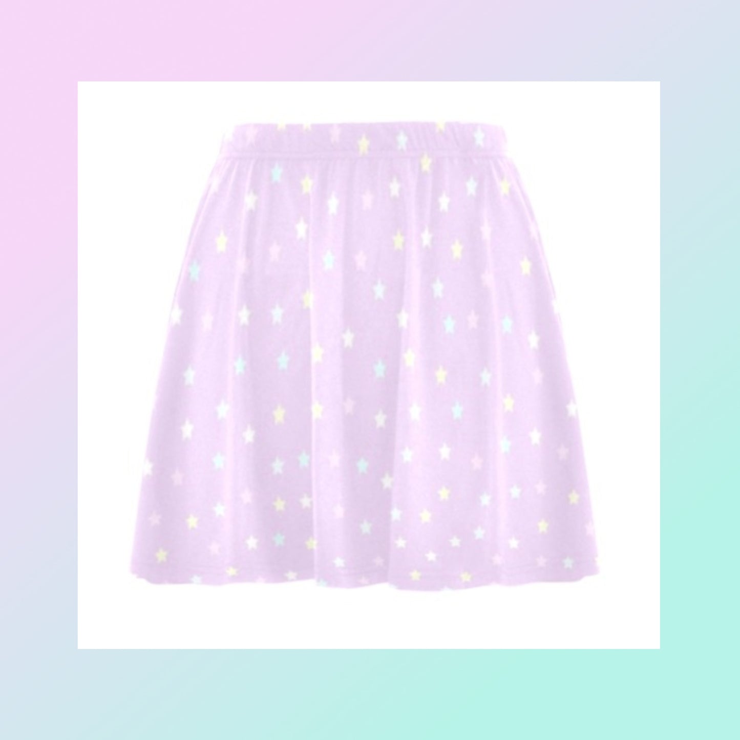 Pink Yume Kawaii Skater Stars Skirt displayed on white background