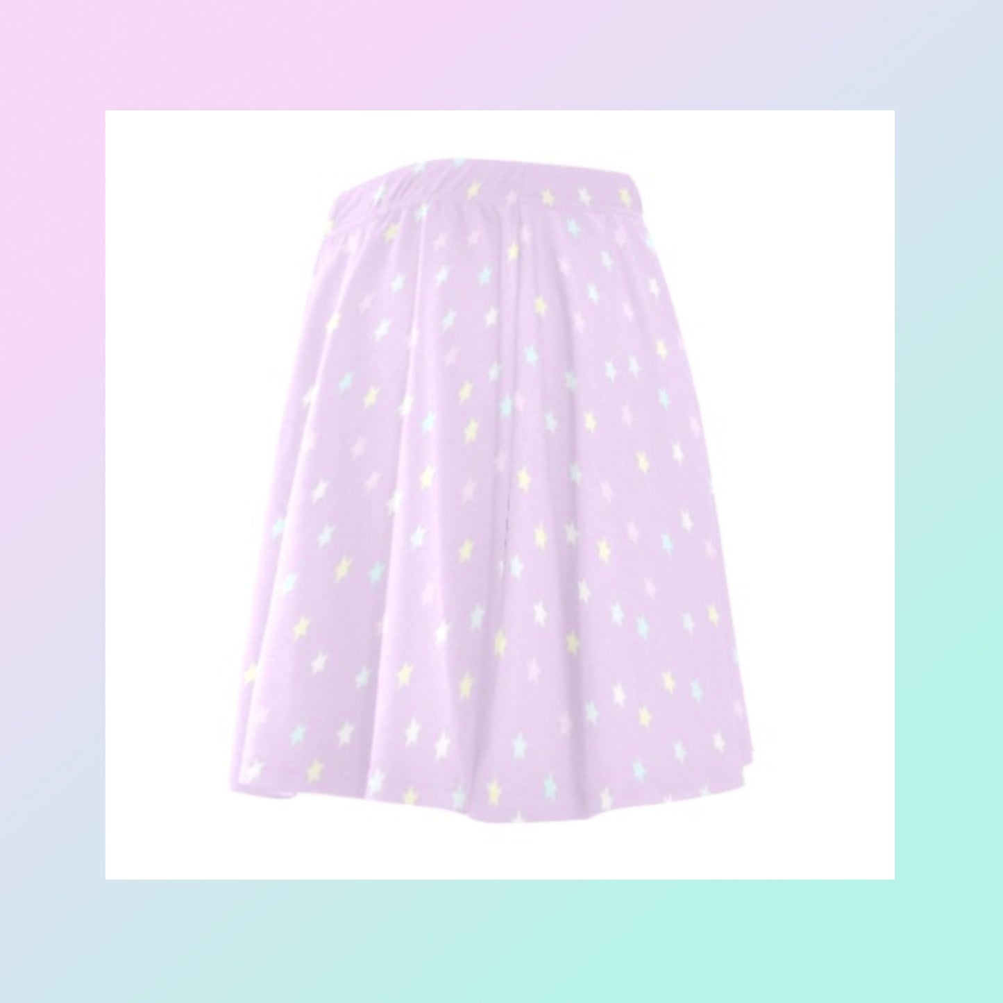 Pink Yume Kawaii Skater Stars Skirt displayed on white background