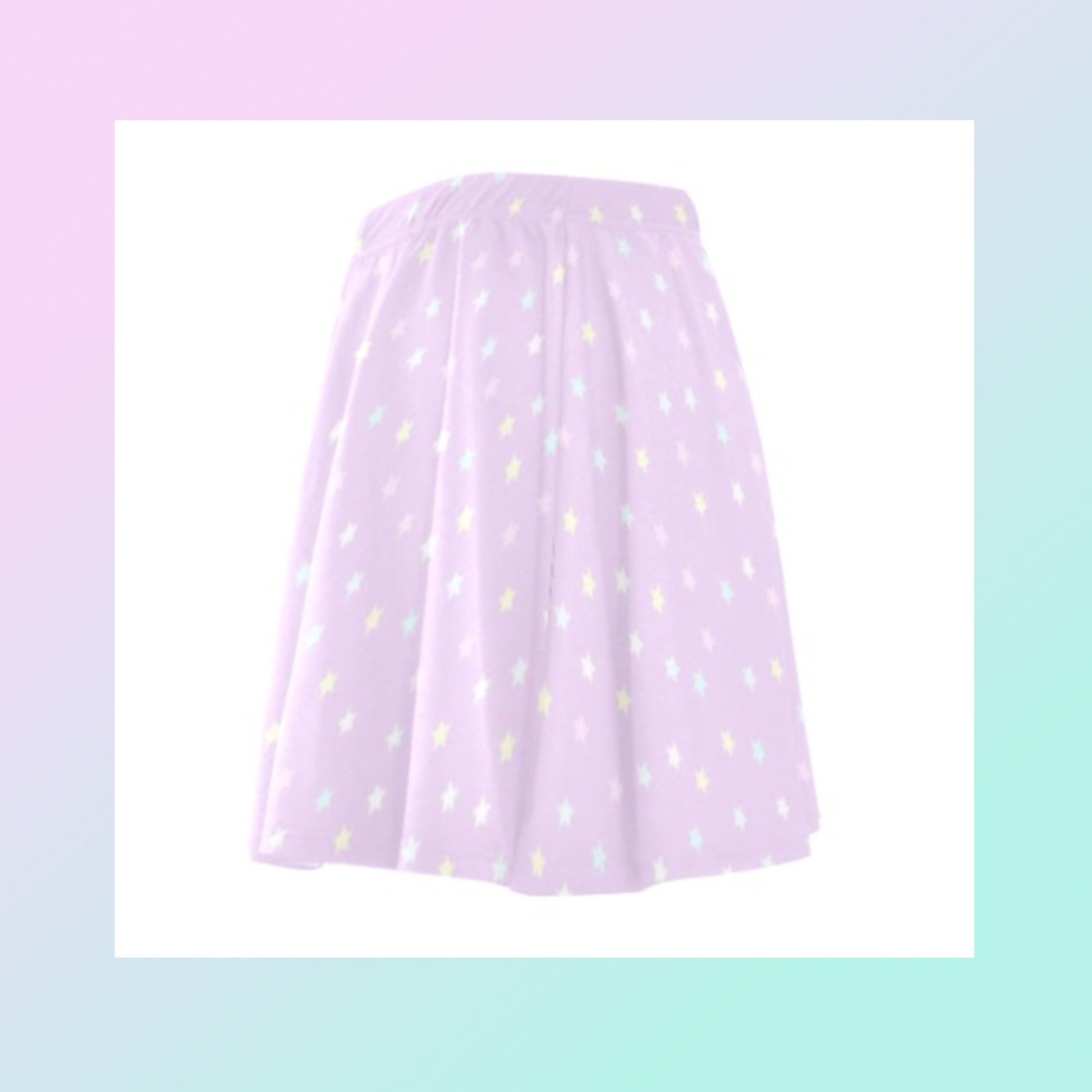 Pink Yume Kawaii Skater Stars Skirt displayed on white background