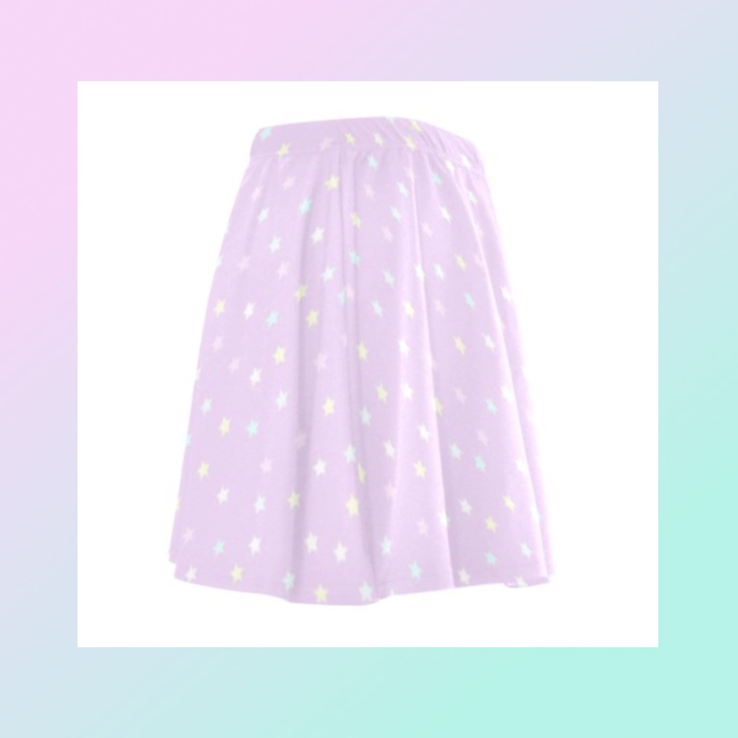 Pink Yume Kawaii Skater Stars Skirt displayed on white background