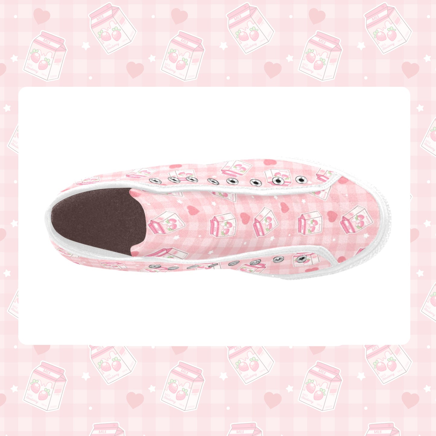 Close-up of cute pastel-colored shoes with decorative elements, displayed on a smooth white surface