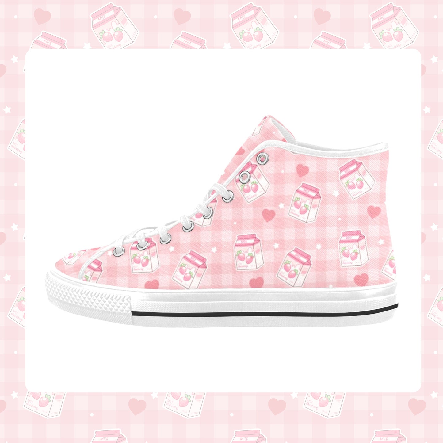 Close-up of cute pastel-colored shoes with decorative elements, displayed on a smooth white surface
