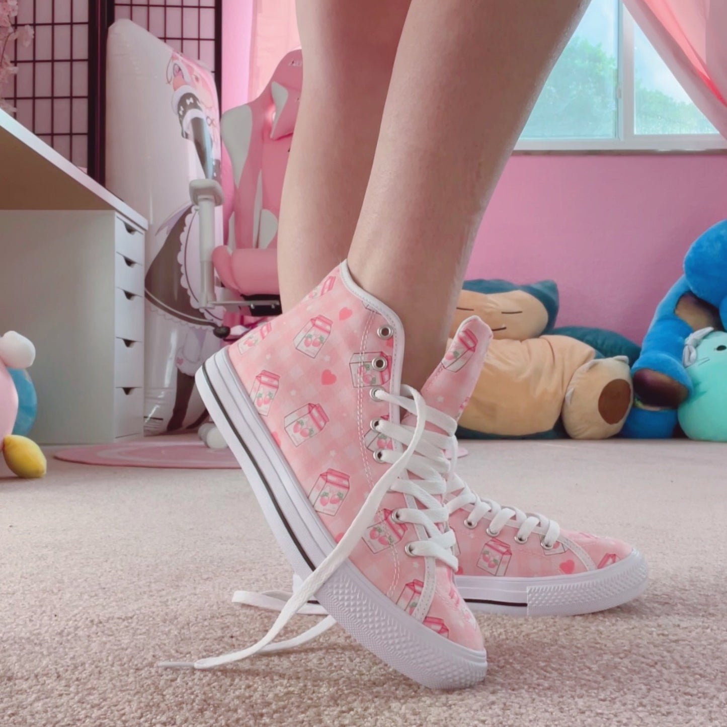 Young girl wearing stylish, cute shoes with a playful design