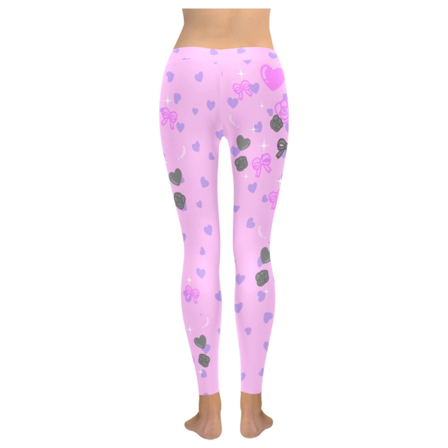 Yume kawaii my melody pastel goth pink leggings displayed on a white background