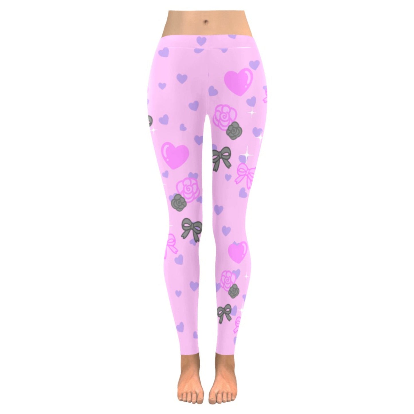 Yume kawaii my melody pastel goth pink leggings displayed on a white background