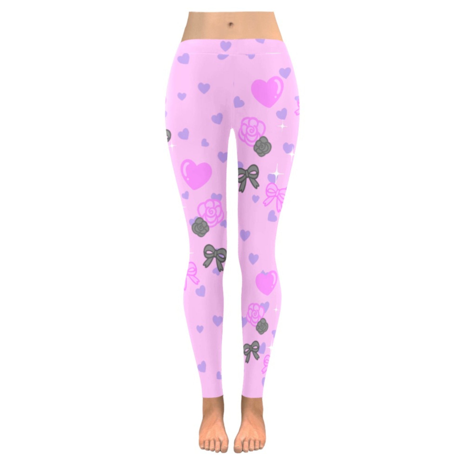 Yume kawaii my melody pastel goth pink leggings displayed on a white background