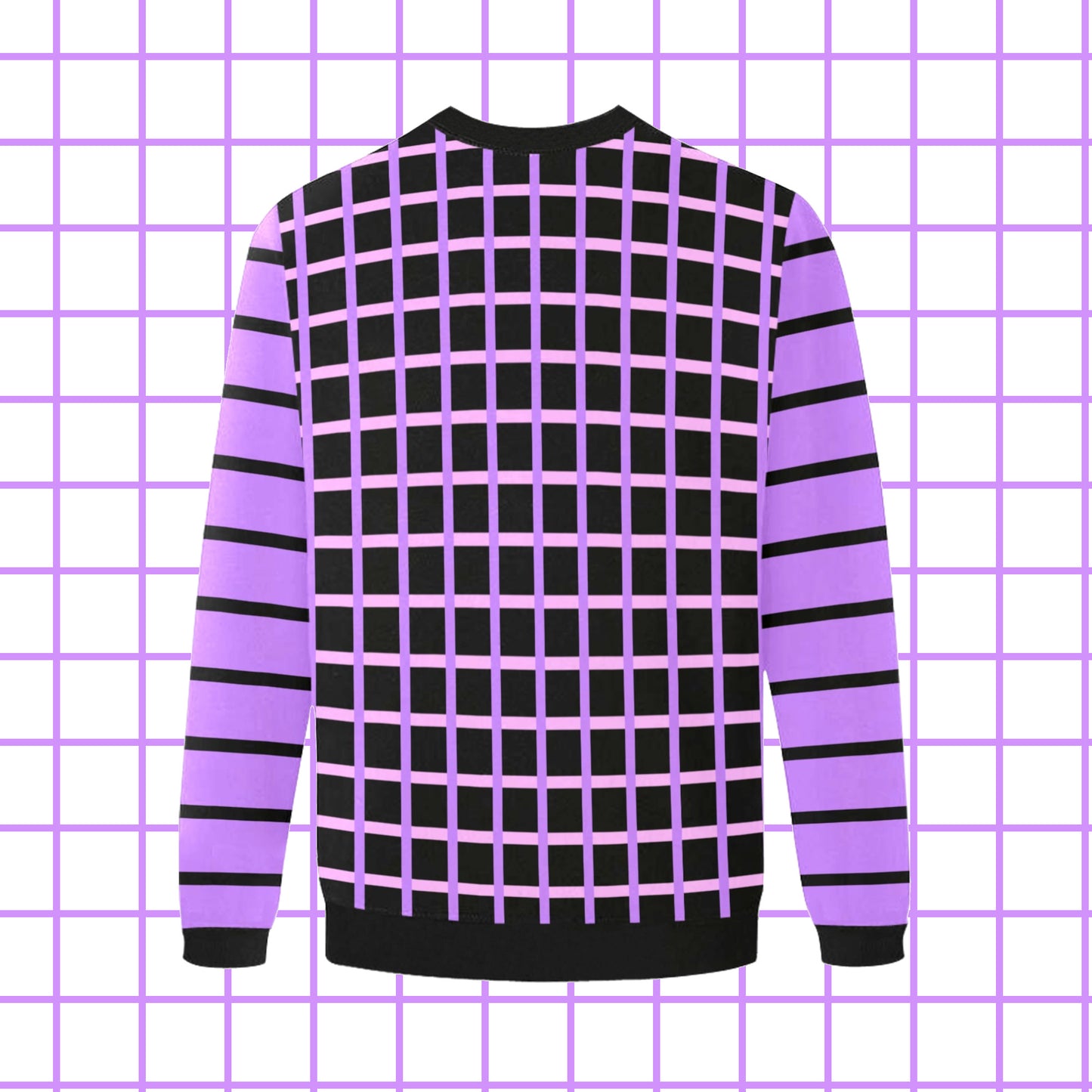 Purple and black pastel goth sweatshirt displayed on square background.
