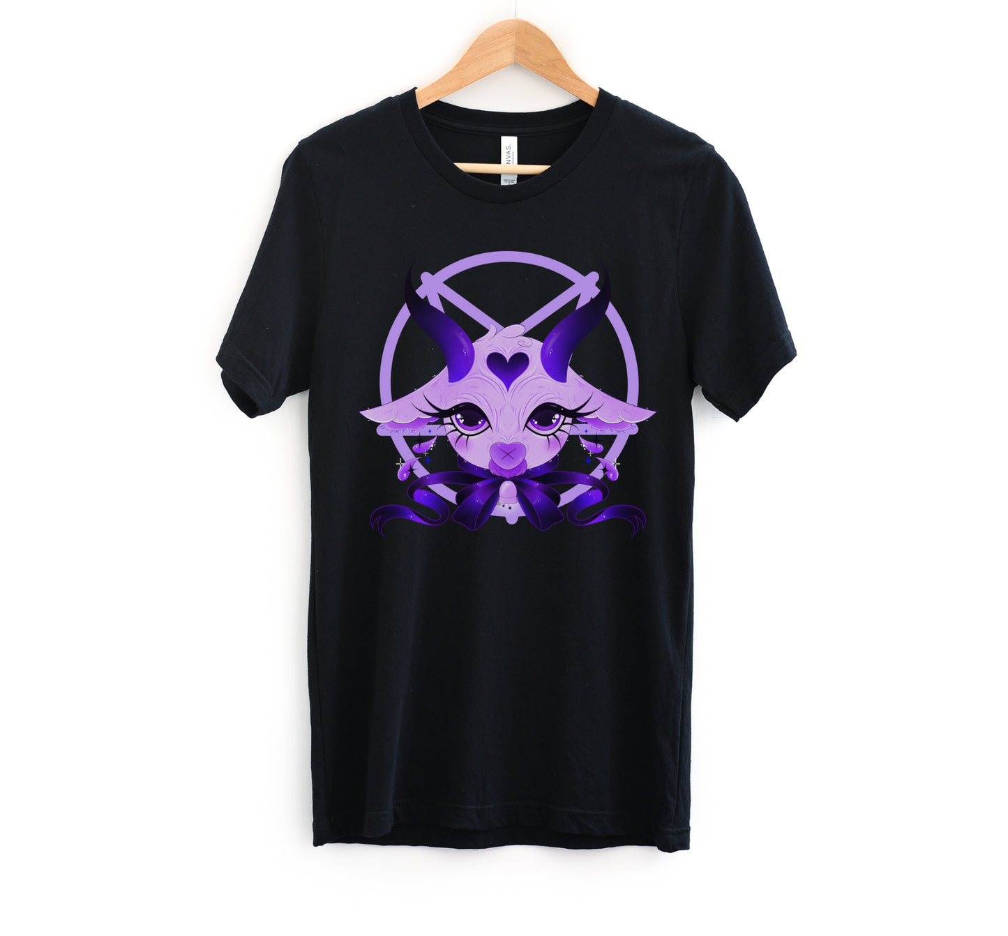black  pastel goth t-shirt displayed on clean white background