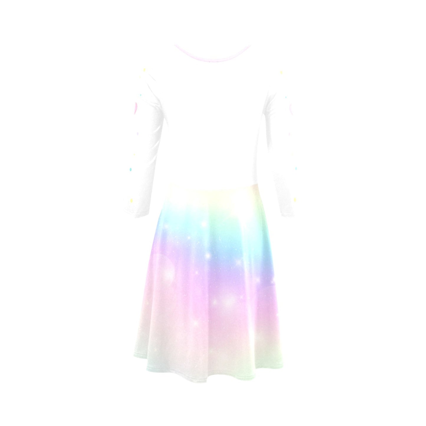 fairy kei Kawai pocky rainbow long sleeves dress on a white background