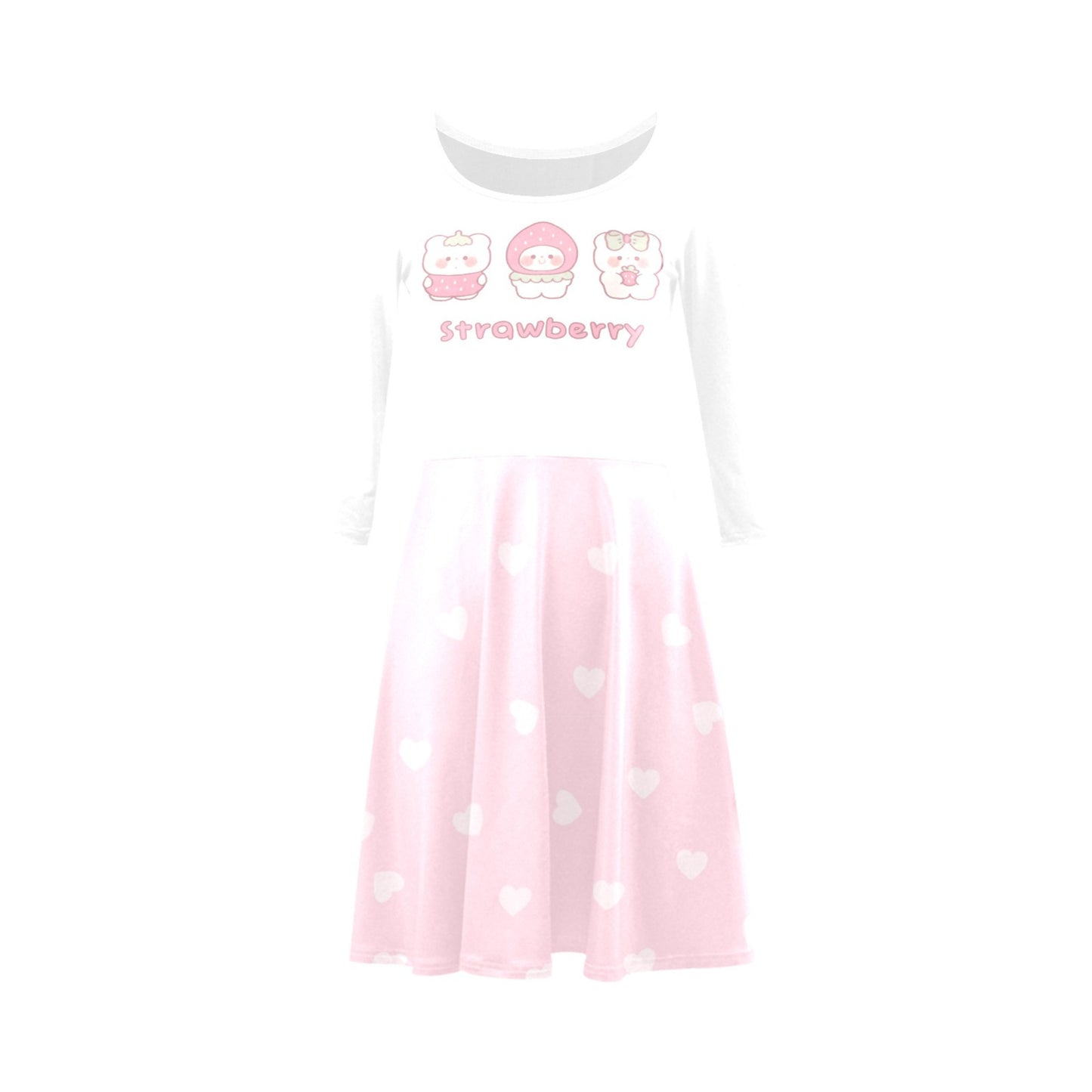cute strawberry long dress on a white background