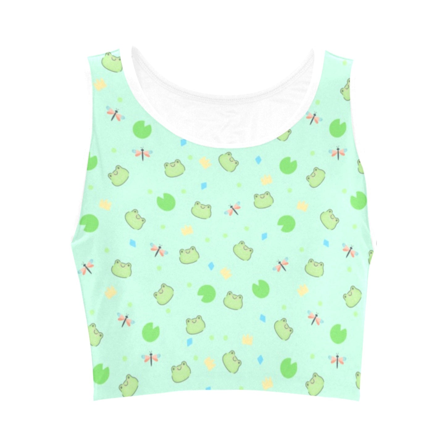 mint croptop displayed on clean white background