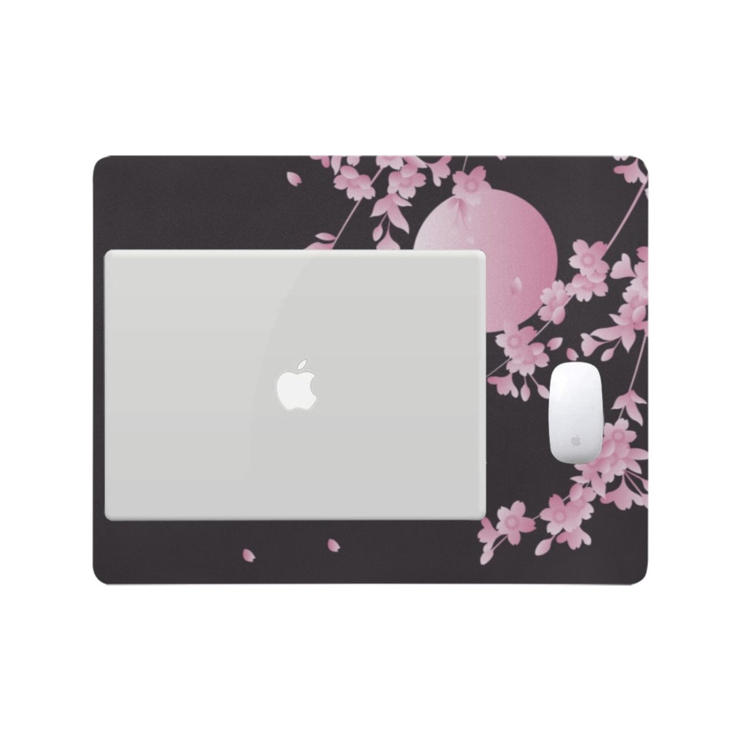 Soft kawaii desk mat with adorable floral design on a white background